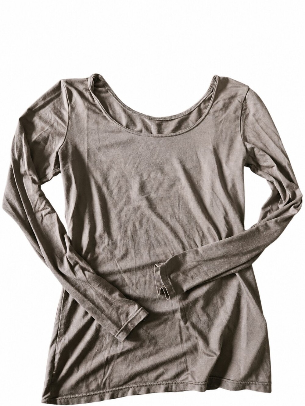 Uniqlo Heattech Women’s Long Sleeve Scoop Neck Top - Taupe